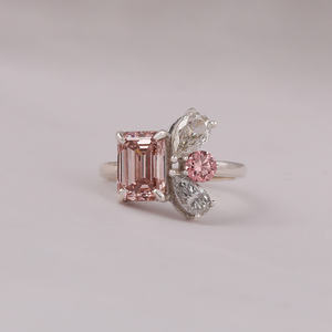 Anillo de compromiso de derivación de oro sólido de lujo de 14KT para mujer 2,6 quilates Multi-Shape Lab Created Diamond IGI Certified - Product Image 1