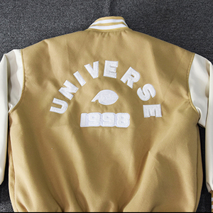 Blouson aviateur universitaire personnalisable grande taille imperméable hiver corps en laine cuir manches brodées Varsity fermeture éclair coton - Product Image 2