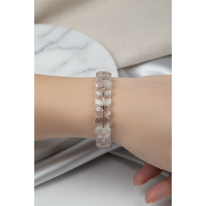 Bracciale in Quarzo Nuvoloso Naturale con Taglio Largo - Product Image 5