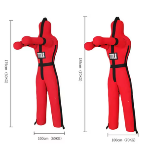Mannequin de grappling BJJ robuste sur pied avec base remplissable d'eau/sable anti-basculement pour entraînement aux soumissions/lancer, étui en cuir vide - Product Image 6