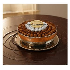 Tazón de chocolate metálico martillado con plato, nueva colección de Ramadán y Eid, tazón de chocolate de diseño para Arabia Saudita - Product Image 1