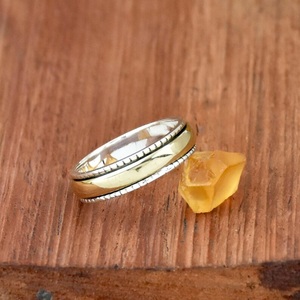 925 argent Sterling bande étroite Fidget Spinner anneau pour les femmes minimaliste deux tons plaine filature pouce anneau cadeau pour elle - Product Image 2