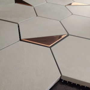 GeometricGlow RGPVD Mosaïque céramique hexagonale vitrifiée haute durabilité 73Mm Mat pour salon Zone sèche Chambre à coucher caractéristique - Product Image 5