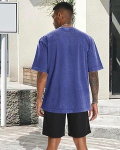 Wholesale Men Acid Wash T Shirt Streetwear Hip Hop 100% Cotton <b>tshirts</b> With Logo Customize Oversized Vintage T-Shirt Breathable - Product Image 3