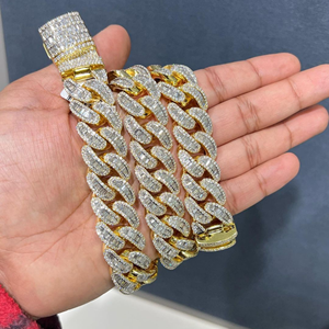 สร้อยเพชรโมอิสขนาด18มม. แบบสั่งทำสร้อยคอเงิน925โรสโกลด์สีทอง10K - Product Image 5