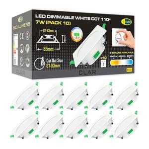 Downlight Cuadrado Regulable de 7W CCT Blanco, Recorte de 66-75mm, 110 - Product Image 1