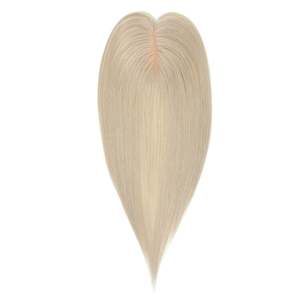 18A Ash Blonde Remy European Human Hair Topper 6x6 Silk Base Lace Closure Thin <b>Skin</b> PU <b>Short</b> Natural Look - Product Image 1