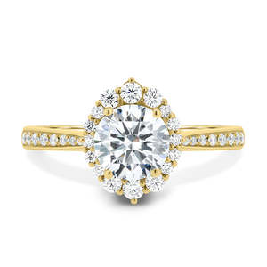 Diseño de lujo 18K Oro sólido Redondo Corte brillante Solitario Laboratorio Crecido Anillos de diamantes Anillos de compromiso de boda finos personalizados - Product Image 1