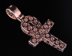 Elegant S925 <b>Sterling</b> <b>Silver</b> <b>Cross</b> Pendant <b>Necklace</b> With Round Cut Moissanite Diamond Hip Hop Style - Product Image 5