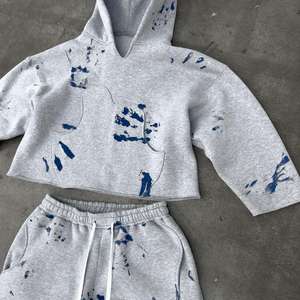 Haute qualité femmes été automne décontracté vêtements de sport sweat à capuche large jambe pantalon survêtement respirant coton éponge impression personnalisée - Product Image 5