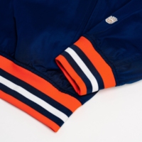 Blousons Bomber Varsity Homme Bleu Marine de Qualité Supérieure, Col Montant, Applique Frontale, Broderie Logo Personnalisée, Respirant, Coupe-Vent, Haute Performance