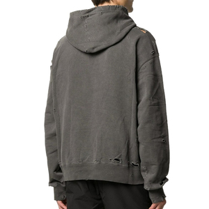 Sweat à capuche surdimensionné personnalisé pour homme, avec logo brodé et patchs effet vieilli, impression sérigraphique, 100% coton, collection hiver OEM - Product Image 3