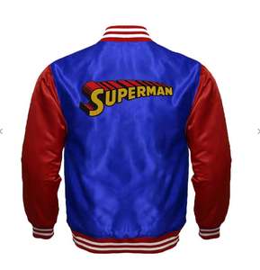 Veste universitaire en satin personnalisée pour femme, brodée, style universitaire, avec rayures, taille plus, tissu teint - Product Image 5