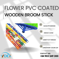 Manche de balai en bois rétractable en PVC de haute qualité, accessoire de nettoyage domestique durable de haute qualité du fournisseur vietnamien