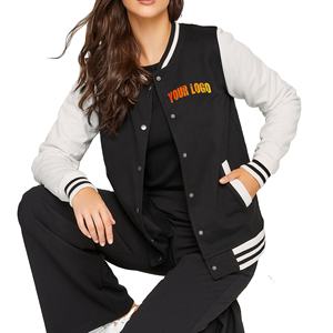 Gran oferta 2025, chaqueta universitaria para mujer, chaqueta de béisbol de manga larga, hombros caídos, personalizada, de talla grande, Letterman, chaquetas universitarias para mujer - Product Image 3
