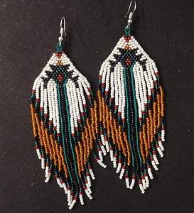 Boucles d'oreilles en perles de rocaille faites à la main de qualité supérieure femmes broderie déclaration complexe boucles d'oreilles goutte motif de fleur meilleure valeur argent - Product Image 2