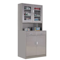 Armoire à médicaments en acier inoxydable pour hôpital avec plusieurs étagères, design verrouillable pour le stockage de médicaments en pharmacie