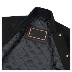 Veste universitaire en laine de qualité supérieure avec manches en cuir Fourniture OEM Populaire 2025 Varsity Jacket Offres de gros en vrac - Product Image 5