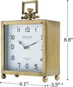 Horloge de table en or classique manteau décoratif silencieux sans tic-tac pour bureau et salon décor étagère de bureau - Product Image 3