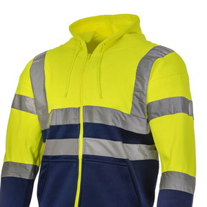 เสื้อฮู้ดดี้นิรภัยสีเขียวสะท้อนแสง Hi Vis Green Plover พร้อมไฟ LED กันน้ำ กันยับ ระบายอากาศ กันลม ผลิตจากโพลีเอสเตอร์ สำหรับทุกเพศ สามารถปรับแต่งได้ - Product Image 4