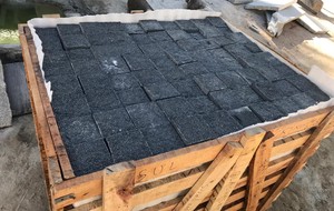 Granito negro Cubo dividido a mano Piedras de pavimentación Acabado en bruto Juegos de adoquines para estacionamiento de entrada Paisajismo y pavimento - Product Image 6