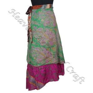 New <b>Beach</b> Swimwear Silk Wrap Around Two Layer Reversible Long Skirt Rajasthani Assorted Colors <b>Magic</b> Long Wrap Skirts Indian - Product Image 6