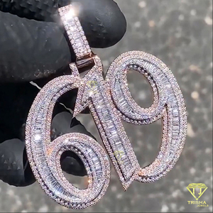 Pendentif Chaîne Hip Hop Bling en Argent Sterling 925 Plaqué Or Blanc Fin avec Moissanite Micro-Pavée, Breloques Bijoux Cadeau - Product Image 6