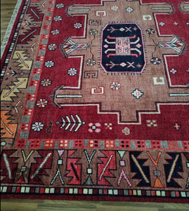 พรมถักปมทำด้วยมือผ้าวูลคุณภาพสูงลายปักนามธรรมสมัยใหม่สำหรับห้องนั่งเล่นหรือห้องนอน - Product Image 2