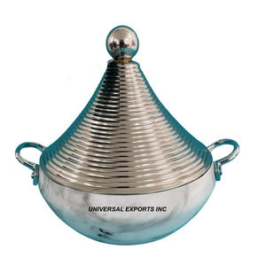 Espejo pulido de doble pared de acero inoxidable Hotpot Utensilios de cocina Diseñador de mesa Calentador de alimentos de metal de lujo - Product Image 5