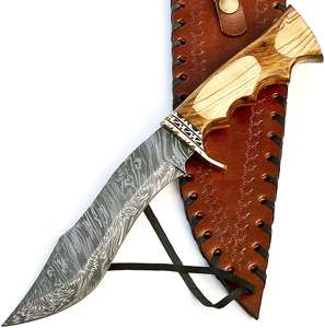 Paquete de cuchillos de acero D2 hechos a mano, cuchillos de caza de hoja fija Bowie Full Tang con mango de palisandro - Product Image 6