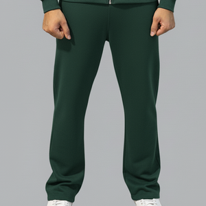 Ensemble de survêtement technique en molleton à fermeture éclair avec logo personnalisé, lavage à l'acide de haute qualité, pantalon de jogging évasé, survêtement pour homme - Product Image 5