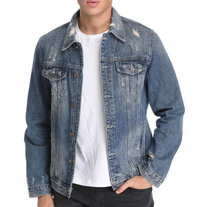 Vente en gros Vestes en jean pour hommes personnalisés avec quatre poches Style confortable nouvelles vestes pour hommes à la mode OEM - Product Image 5