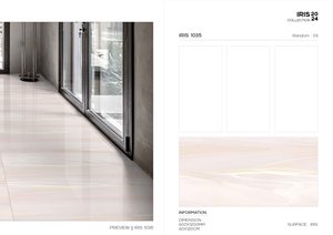 Carreaux en porcelaine de conception italienne rouge Iris 600x1200 Carreaux de sol en porcelaine 600x1200 à surface brillante - Product Image 3