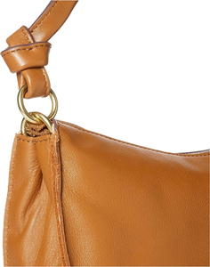 Bolso de Hombro de Media Luna de Cuero Genuino para Mujer, Cierre Clásico con Solapa, Bolso de Mano Duradero para Uso Diario, Color Bronceado, Correa Única - Product Image 4