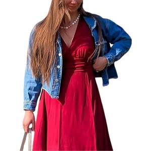 Chaqueta vaquera azul de gran tamaño con botones de manga larga para mujer - Product Image 4