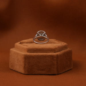 แหวนเพชรสองชั้นทรงกลมทรงกลมสำหรับปลูกในแล็บแหวนหมั้นหมายครึ่งครึ่งวงได้รับการรับรอง IGI - Product Image 2