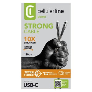 Cavo USB C TETRAFORCE <b>CABLE</b> Strong Black 1,2m TETRACABC2C1MK - Product Image 2