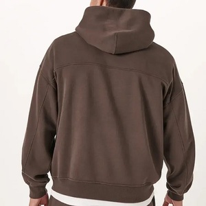 Sudadera con capucha de mezcla de algodón para hombre, sudadera básica con logotipo personalizado para ropa de calle e invierno, proveedor OEM ODM - Product Image 3