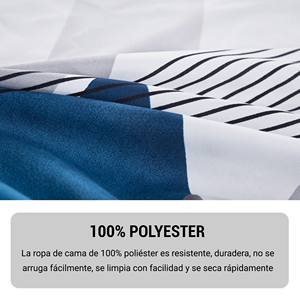 Juego de Funda Nórdica Moderna a Rayas de 3 Piezas 100% Algodón con Sábana Ajustable y Funda de Almohada, Ropa de Cama Lavable de Lujo para el Hogar - Product Image 5