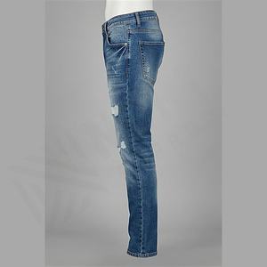 Jeans droits pour hommes de haute qualité, personnalisés, denim déchiré 3D, pantalon en denim délavé, design tendance, couleur personnalisée, exporté - Product Image 3