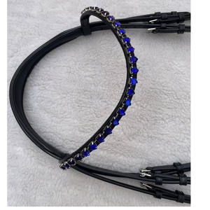 Bridon d'équitation de haute qualité avec bandeau orné, en cuir noir, confortable, avec mors à bride - Product Image 4