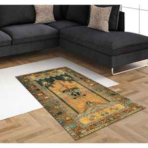 <b>Vintage</b> Design <b>Rugs</b>, Yellow <b>Rug</b>, Prayer <b>Rug</b>, Muslim Gift <b>Rug</b>,With Pile Soft <b>Rug</b> - Product Image 3