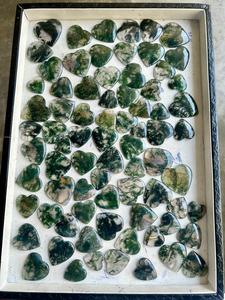 AAA Grade Natural Moss Agate Hearts Gemstone Beautiful Green Cabochon Cut InfinityStones Rajasthan for Wholesale Loose Gemstones - Product Image 2
