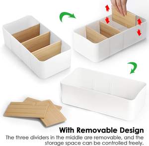 Organizador de Alimentos Plegable Moderno y Ecológico con 4 Compartimentos de Madera Divididos |   Caja de Almacenamiento Multiusos para Cocina - Product Image 4