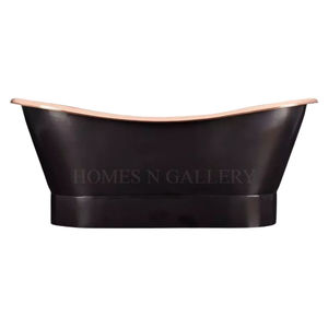 Baignoire de salle de bain en cuivre pur de grande taille de forme ovale faite à la main de maisons N Gallery - Product Image 5