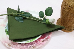 Serviettes en coton ramolli vert mousse faites à la main moderne pur lavé nappe écologique lavé à la pierre réutilisable pour mariage - Product Image 3