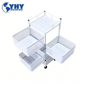 Chariot de rangement multi-niveaux <span class=keywords><strong>pas</strong></span> <span class=keywords><strong>cher</strong></span> avec roulettes, étagère métallique organisatrice pour la maison et la cuisine, gain de place - Product Image 3
