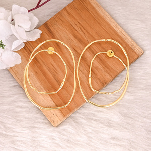 Pendientes de Moda para Mujer, Recién Llegados, Pendientes de Botón de Latón con Baño de Oro Mate, Joyería Sencilla, Pendientes de Moda para Boda, Regalo para Ella - Product Image 4