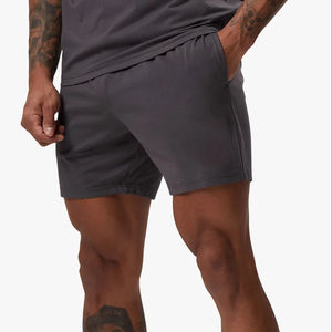 Venta al por mayor de pantalones cortos de Jersey para hombre con logotipo personalizado gimnasio entrenamiento activo 2 en 1 pantalones cortos atléticos cintura elástica con cordón ropa deportiva - Product Image 1