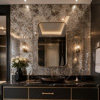 Carreaux de verre miroir vintage art déco de 5mm d'épaisseur biseauté argent antique pour salle de bain douche dosseret utilisation décorative